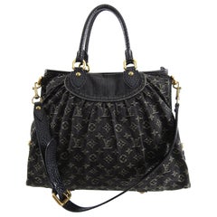 Louis Vuitton Black Monogram Denim Neo Cabby GM Bag