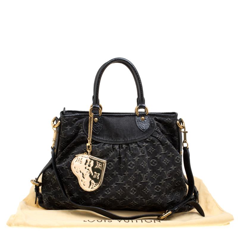 Louis Vuitton Black Monogram Denim Neo Cabby GM Bag with Charm 6