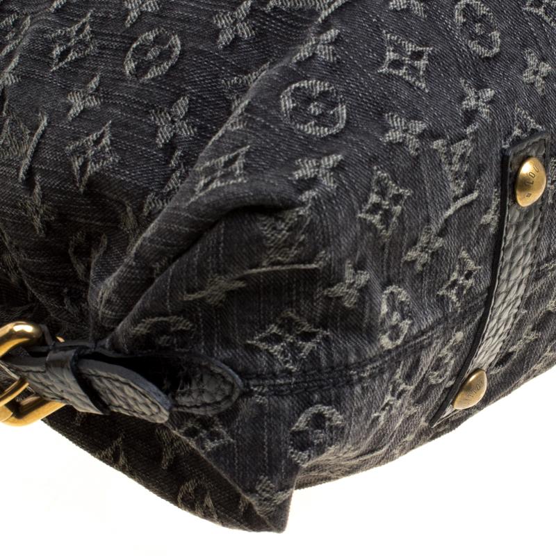 Louis Vuitton Black Monogram Denim Neo Cabby GM Bag with Charm 7