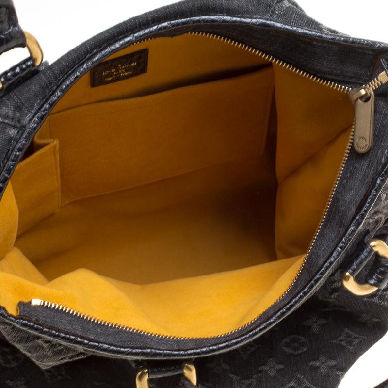 Louis Vuitton Black Monogram Denim Neo Cabby GM Bag with Charm 3