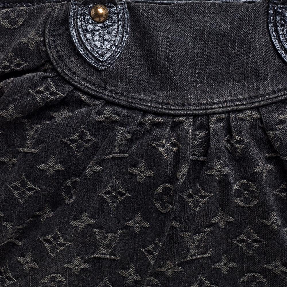 Louis Vuitton Schwarz Monogramm Denim Neo Cabby MM Tasche 6