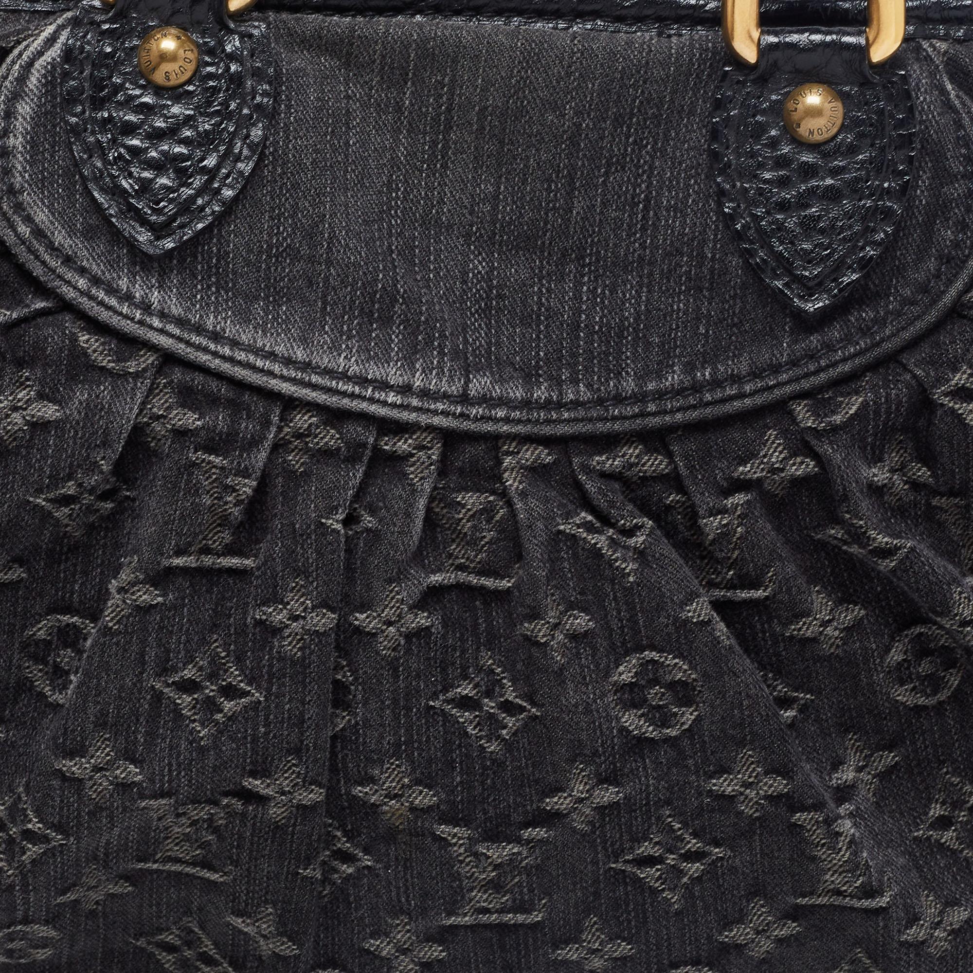 Louis Vuitton Black Monogram Denim Neo Cabby MM Bag 5