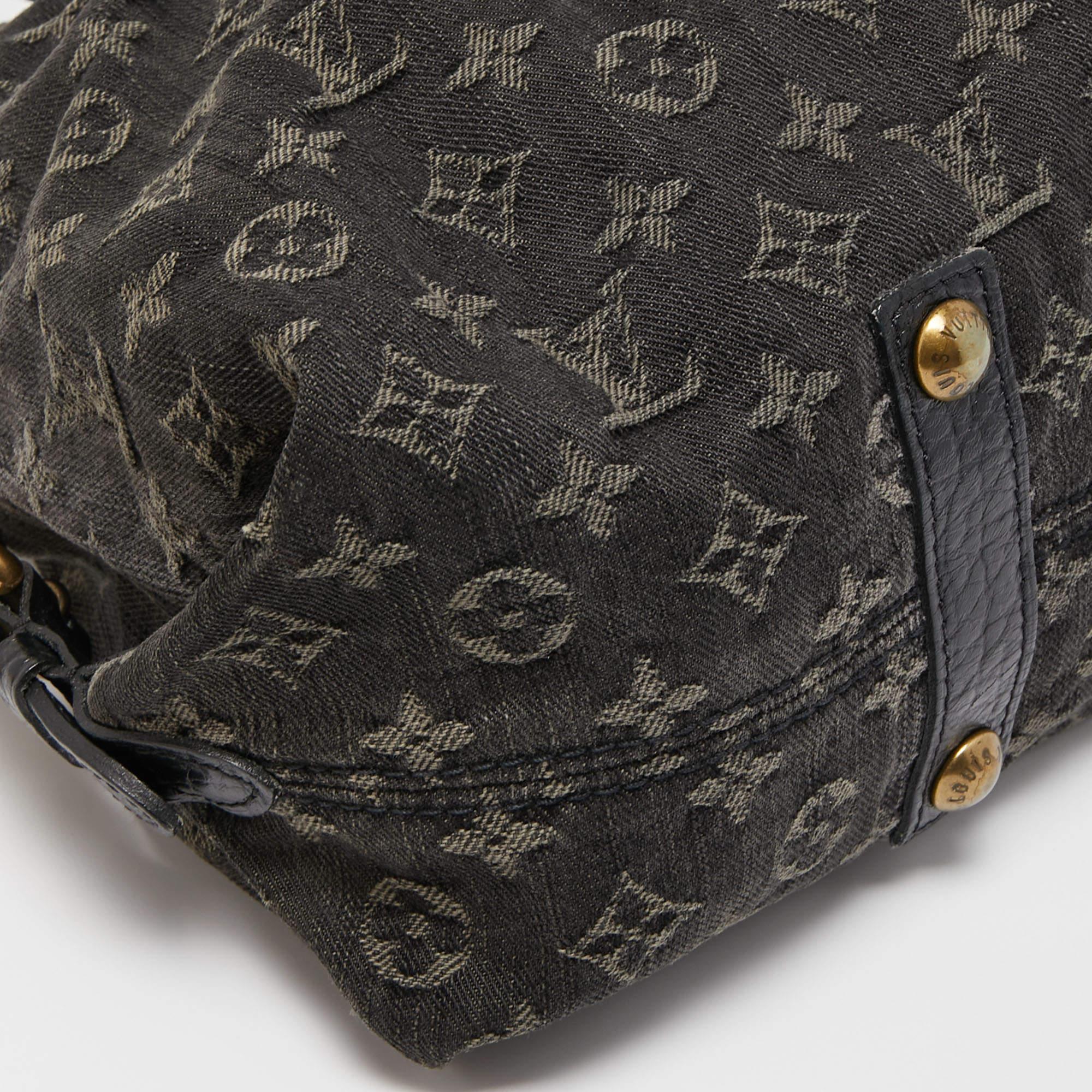Louis Vuitton Black Monogram Denim Neo Cabby MM Bag 9