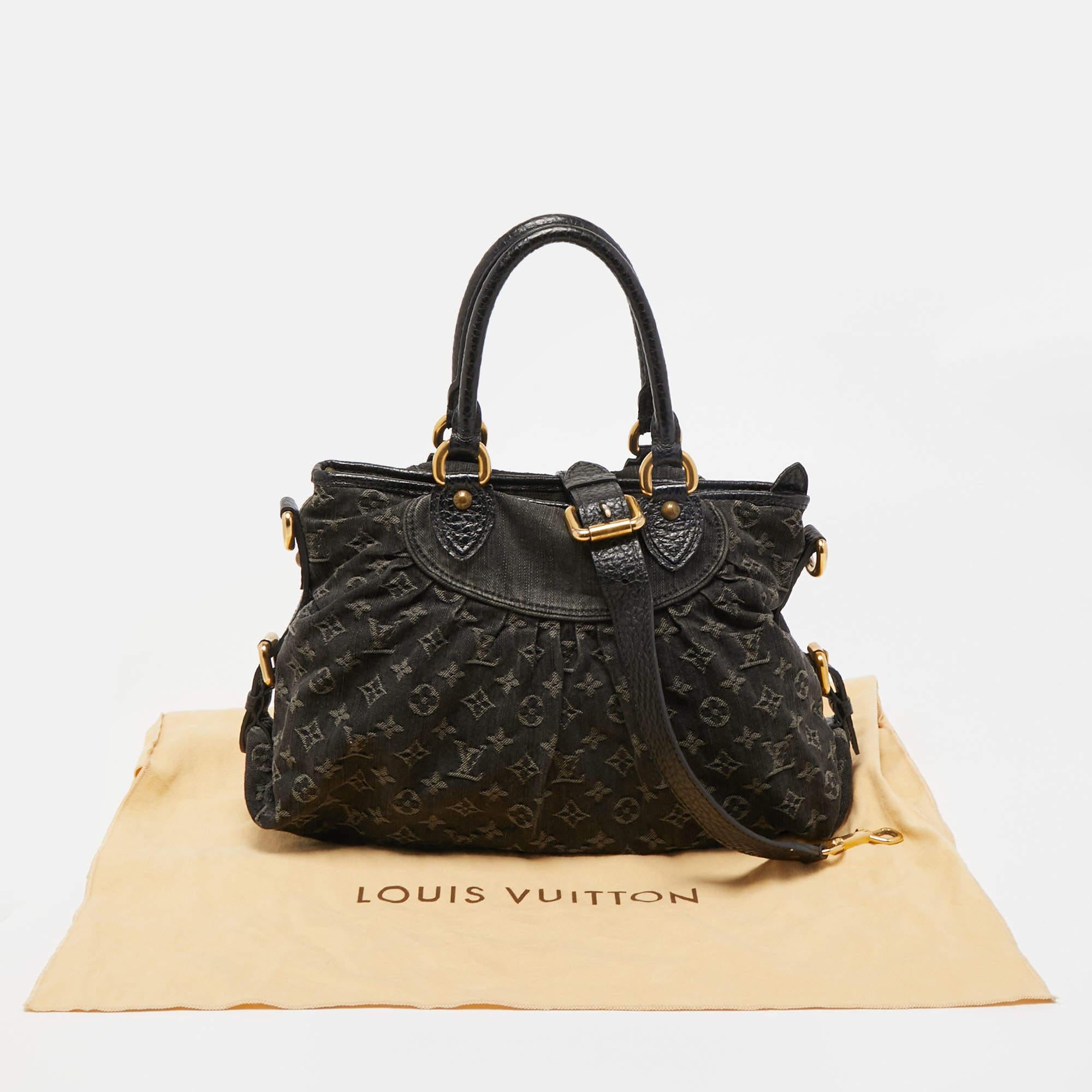 Louis Vuitton Black Monogram Denim Neo Cabby MM Bag 10