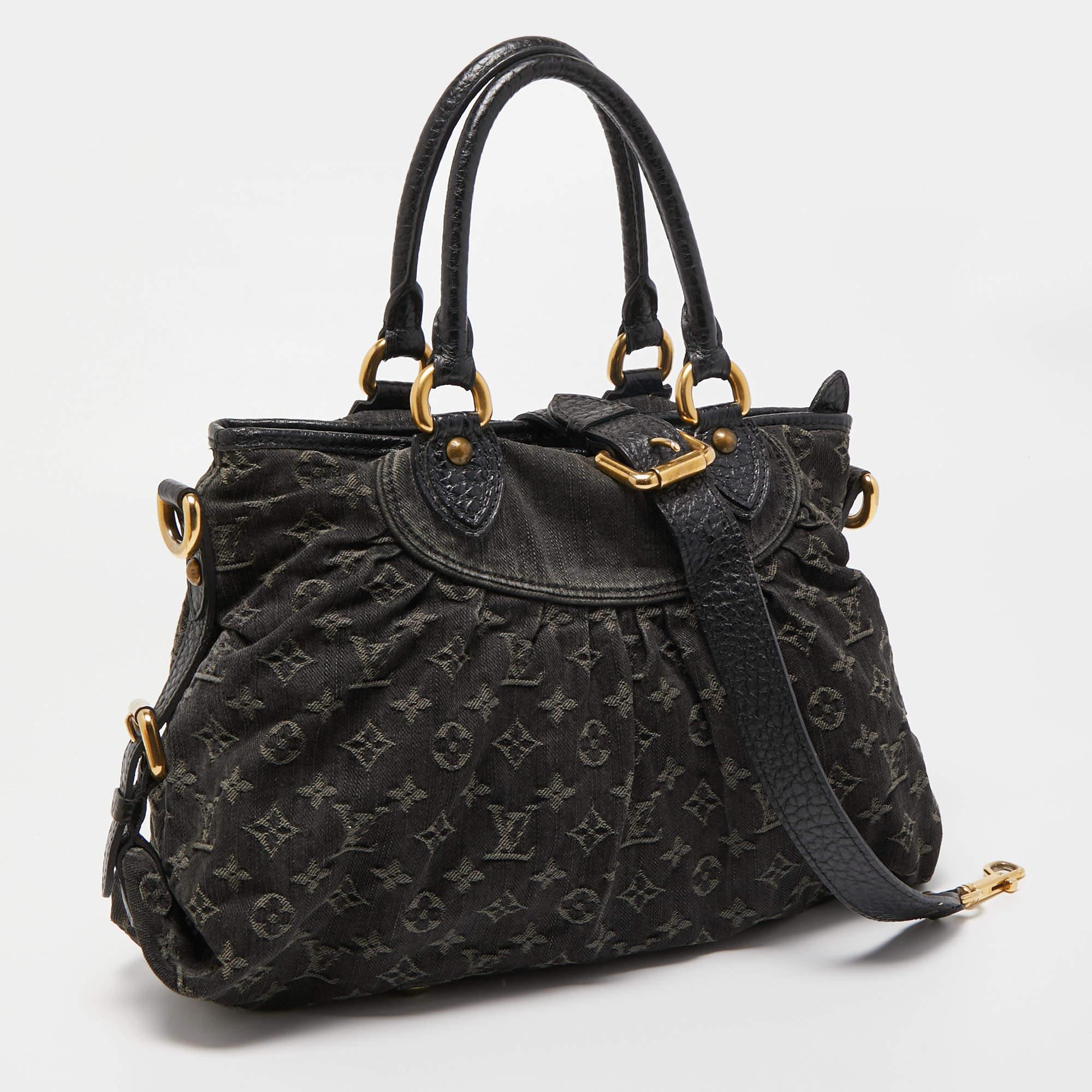 Women's Louis Vuitton Black Monogram Denim Neo Cabby MM Bag