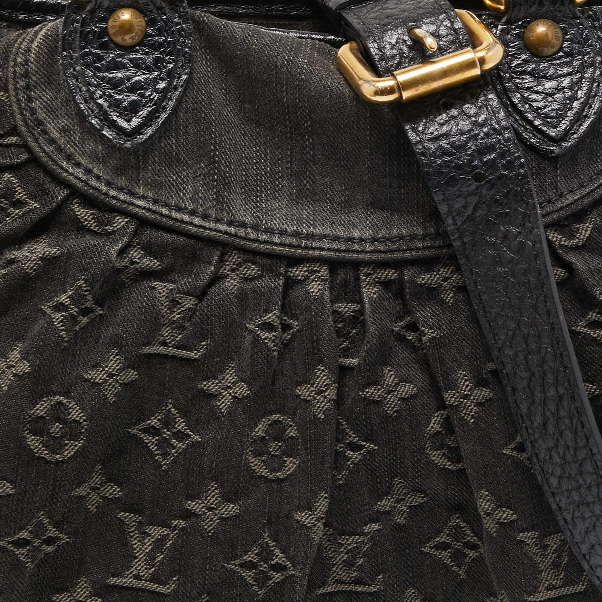 Louis Vuitton Black Monogram Denim Neo Cabby MM Bag 1