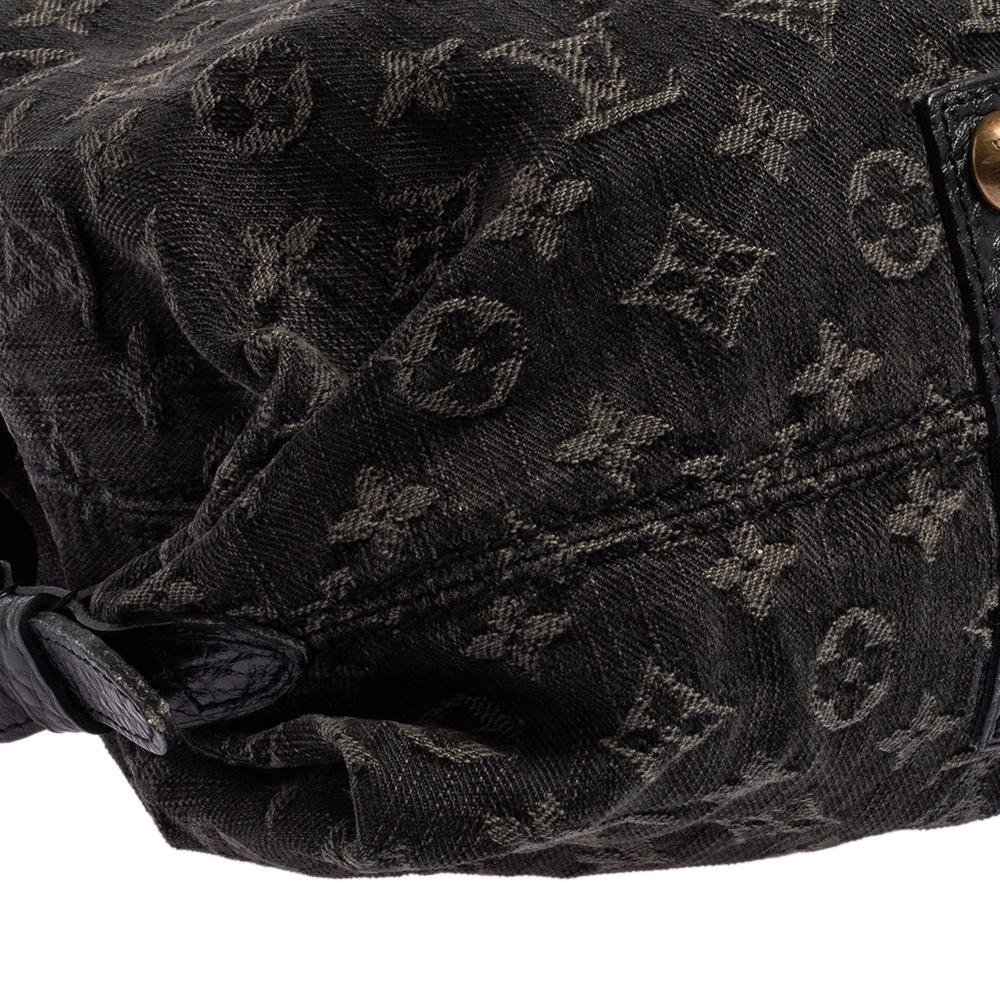 Louis Vuitton Black Monogram Denim Neo Cabby MM Bag In Fair Condition In Dubai, Al Qouz 2