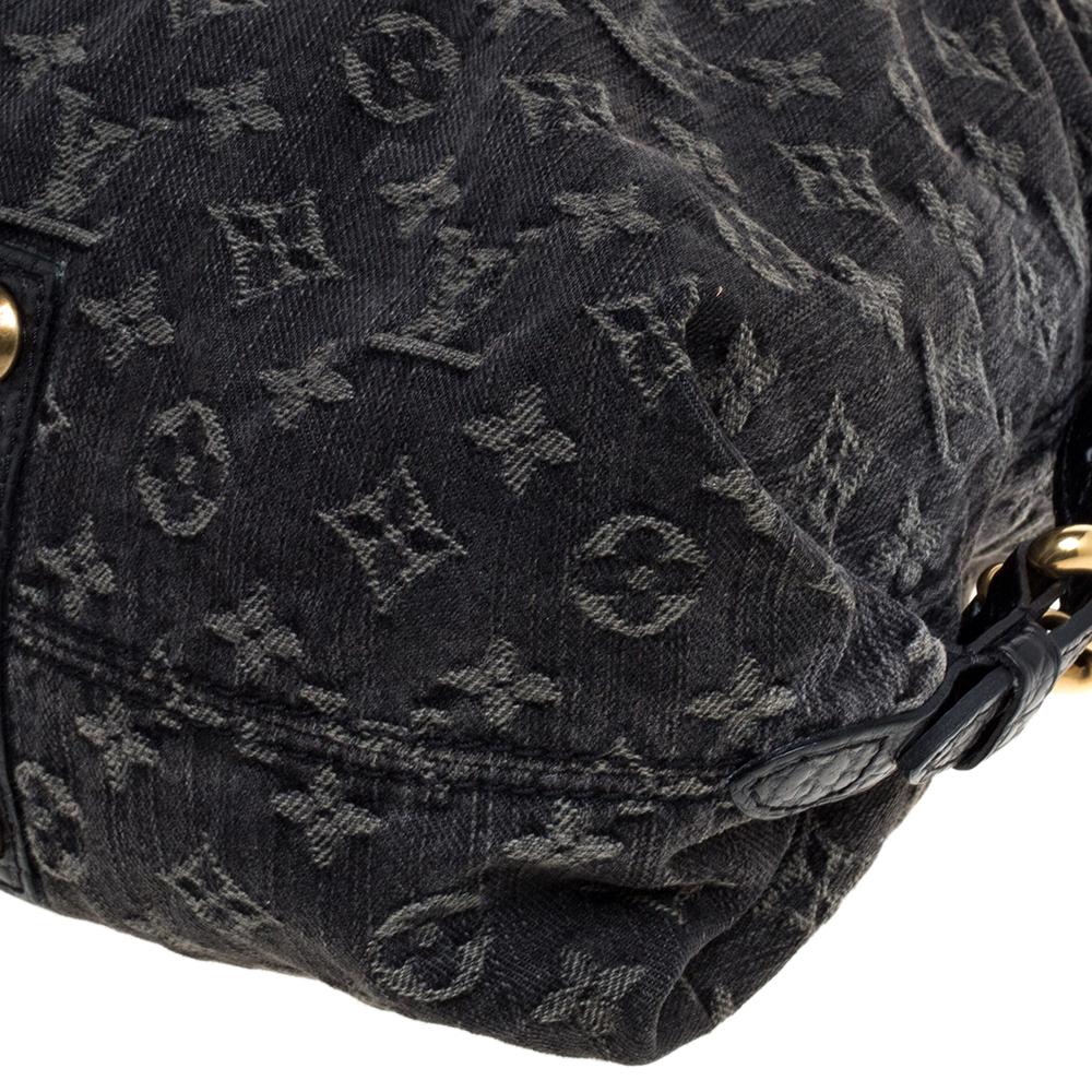 Louis Vuitton Schwarz Monogramm Denim Neo Cabby MM Tasche 3
