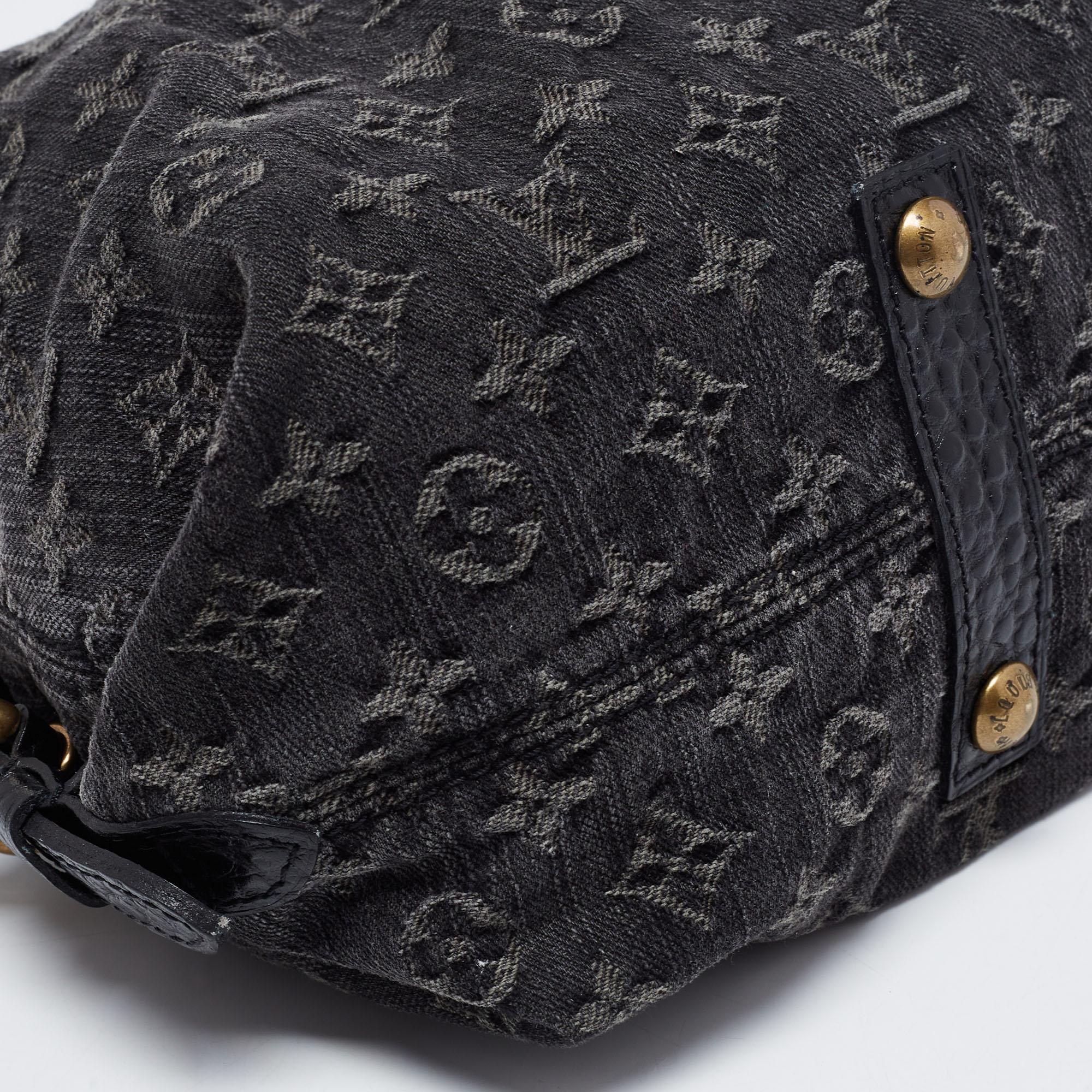 Louis Vuitton Black Monogram Denim Neo Cabby MM Bag 4