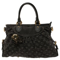 Louis Vuitton Black Monogram Denim Neo Cabby MM Bag