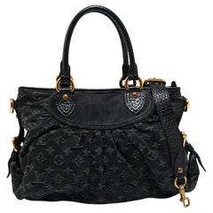 Louis Vuitton Black Monogram Denim Neo Cabby MM Bag