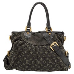 Louis Vuitton Black Monogram Denim Neo Cabby MM Bag