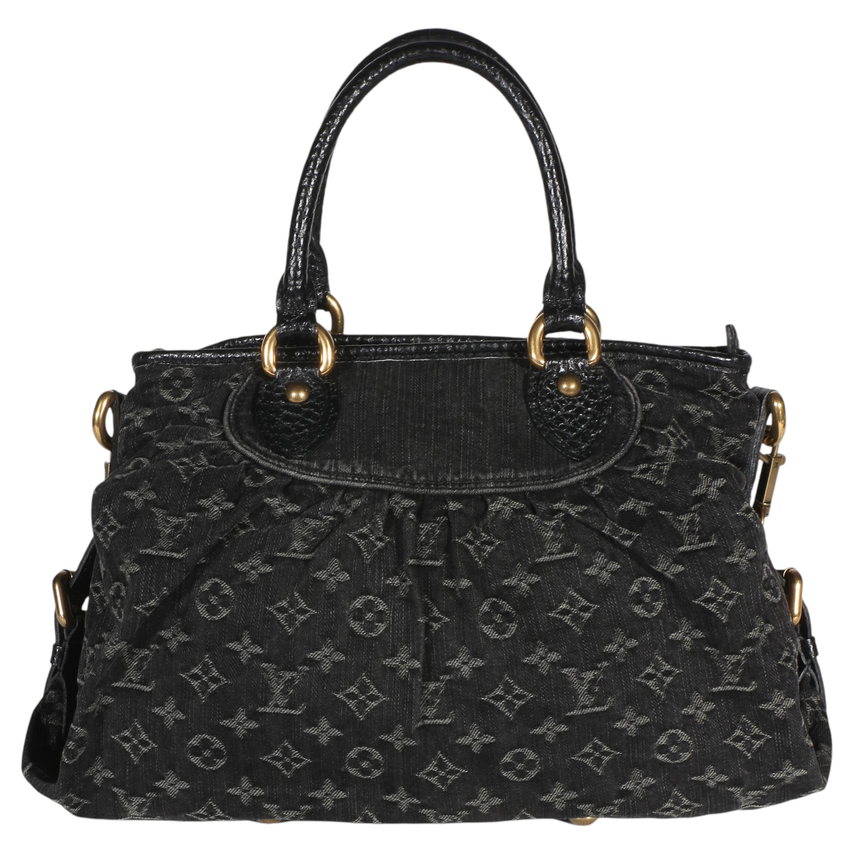 Louis Vuitton Black Monogram Denim Neo Cabby MM