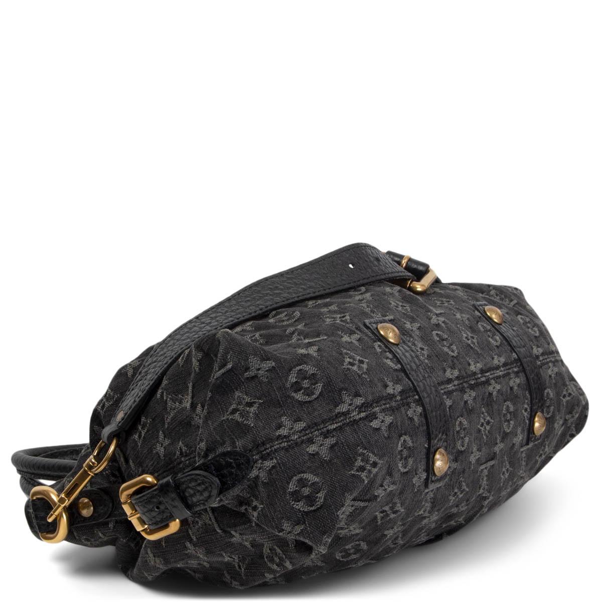 Black LOUIS VUITTON black Monogram Denim NEO CABBY MM Shoulder Bag