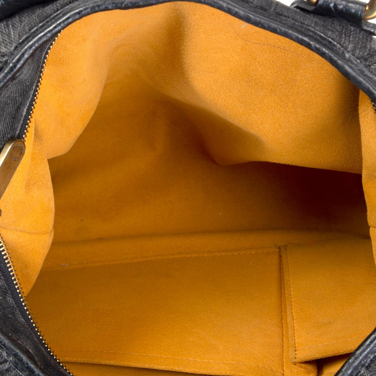 LOUIS VUITTON black Monogram Denim NEO CABBY MM Shoulder Bag In Good Condition In Zürich, CH