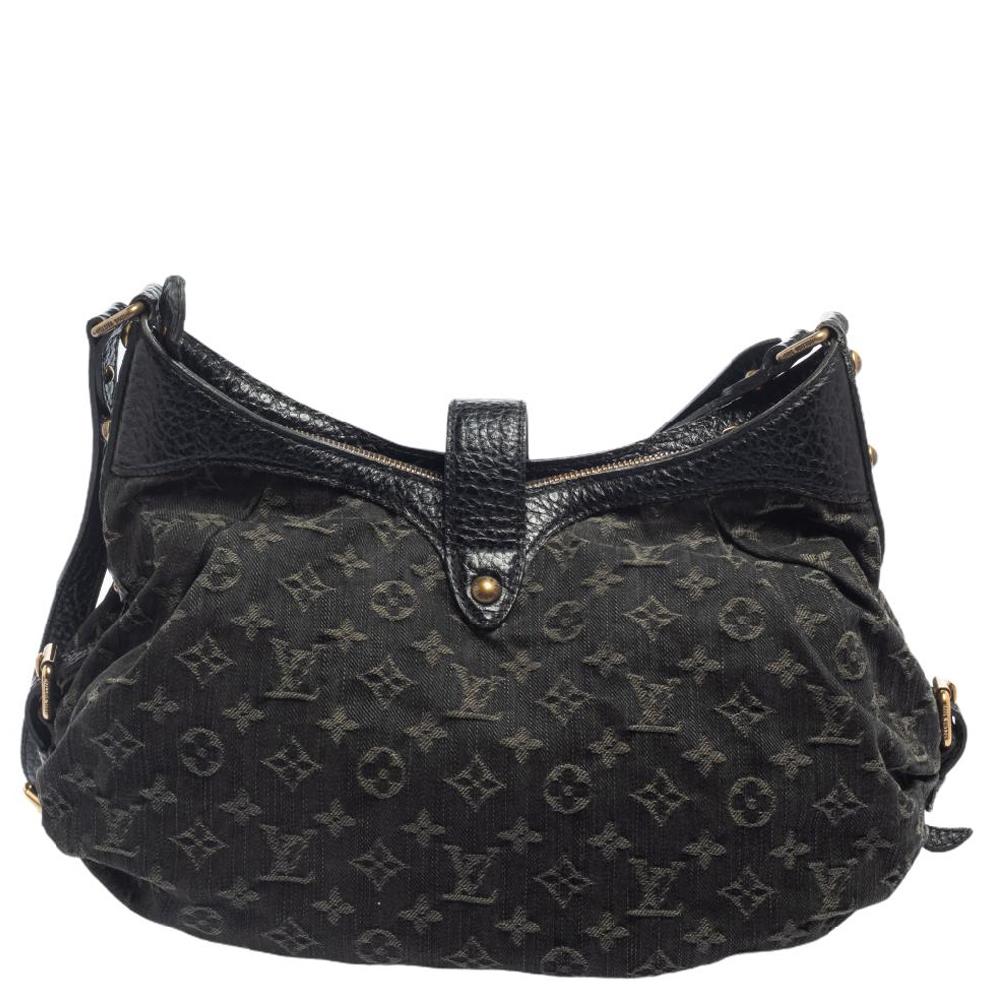Louis Vuitton Black Monogram Denim XS Bag In Good Condition In Dubai, Al Qouz 2