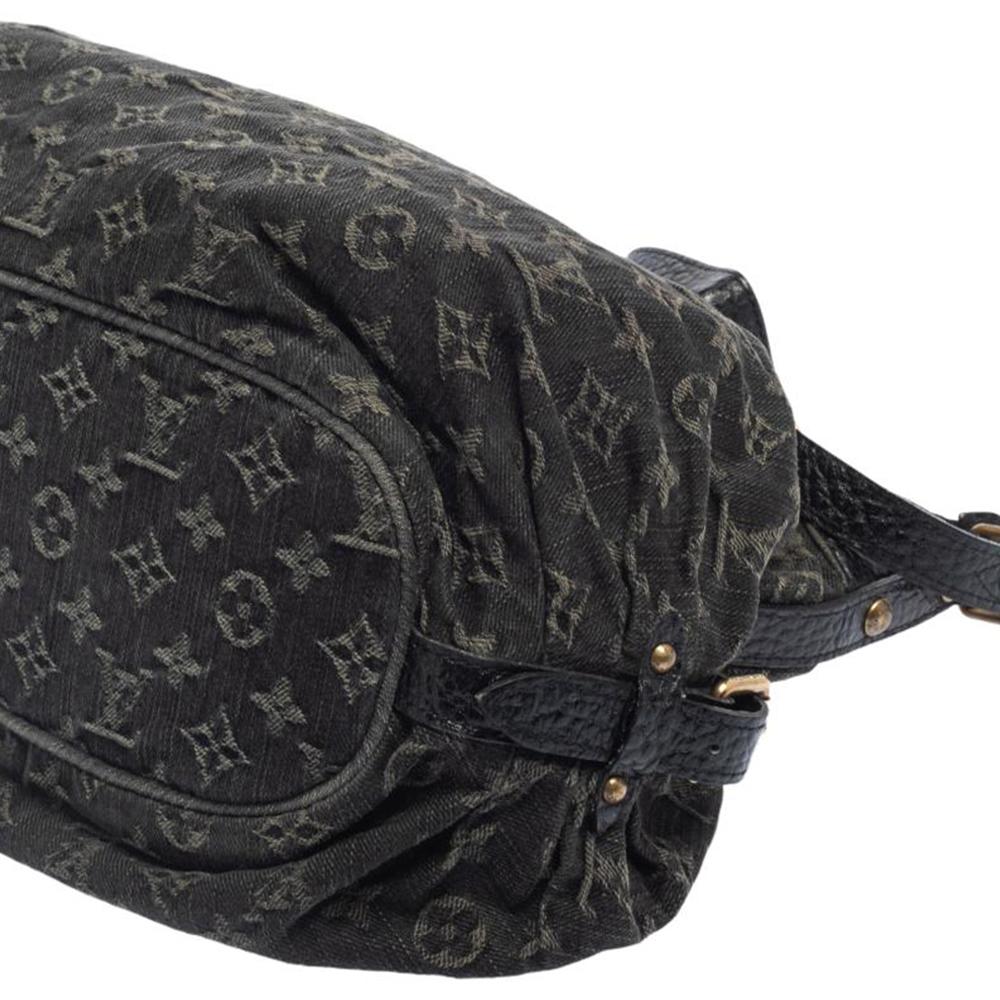 Louis Vuitton Black Monogram Denim XS Bag In Fair Condition In Dubai, Al Qouz 2