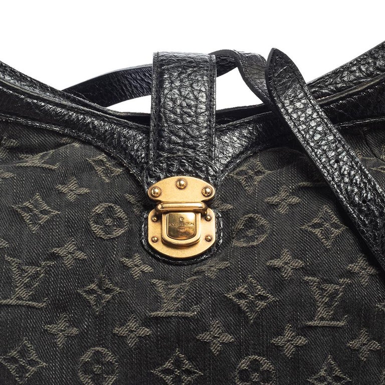 Louis Vuitton Black Monogram Denim Mahina XS Bag at 1stDibs