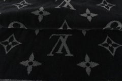 Louis Vuitton - Serviette de plage noire à monogramme Eclipse 101lv29