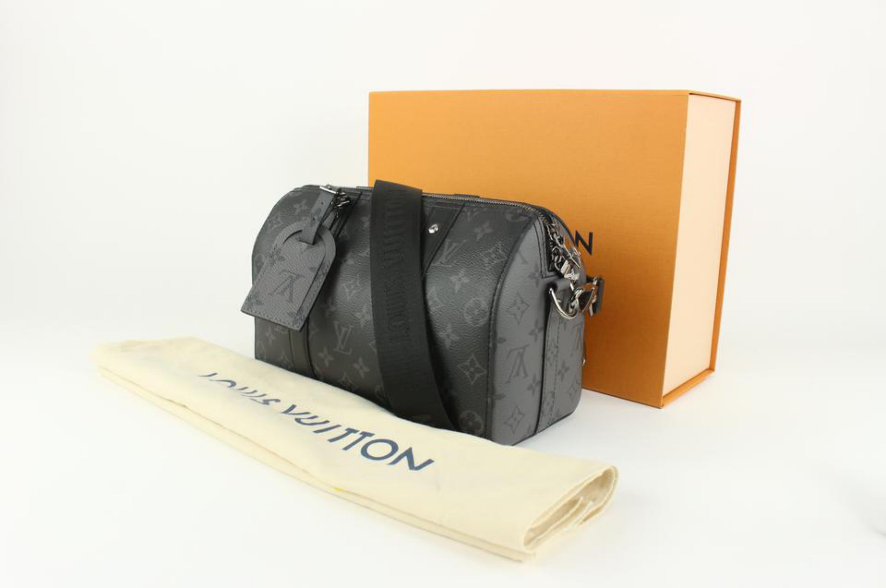 Louis Vuitton Black Monogram Eclipse City Keepall Bandouliere Speedy 126lv10 For Sale 5