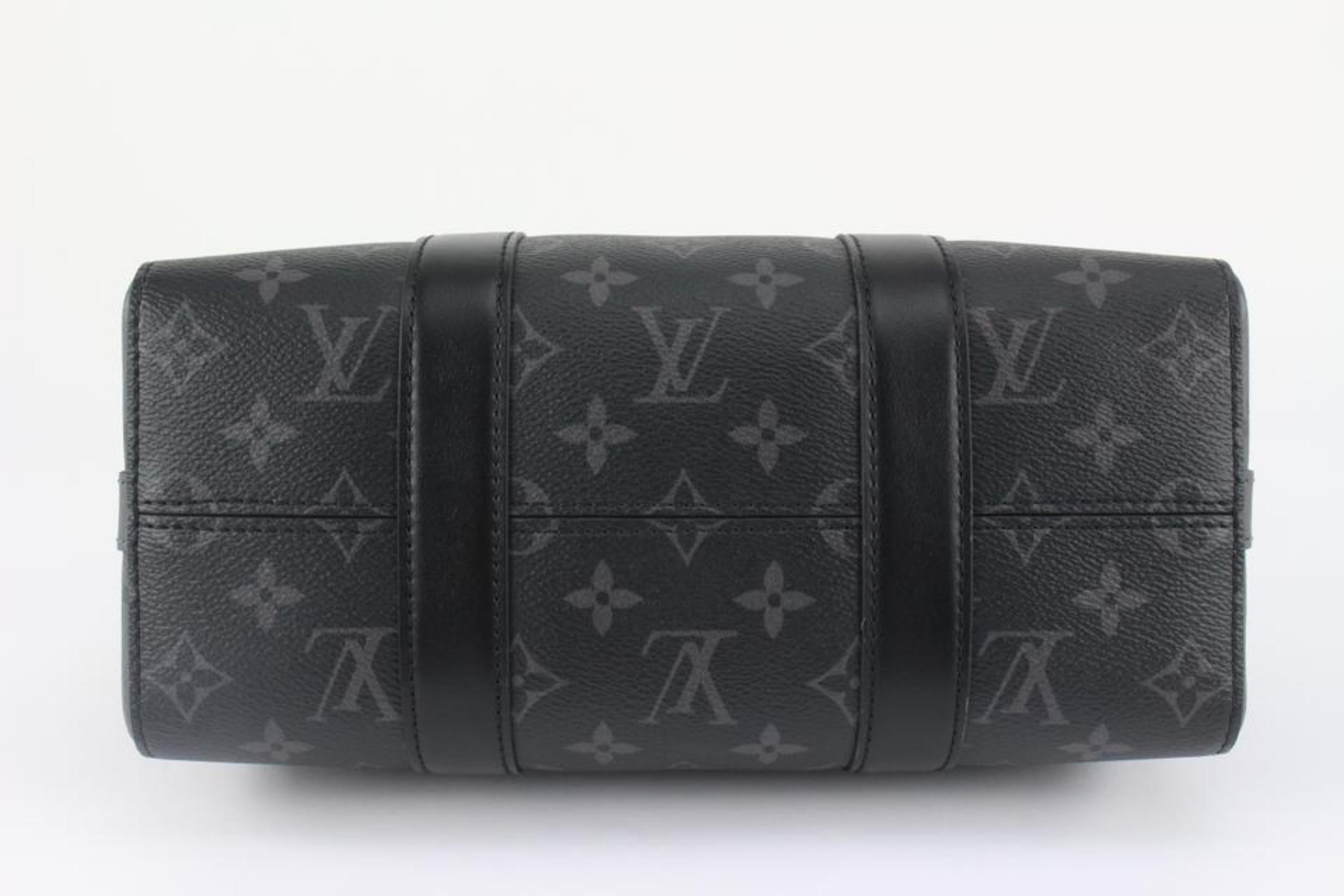 Louis Vuitton Black Monogram Eclipse City Keepall Bandouliere Speedy 126lv10 In New Condition For Sale In Dix hills, NY