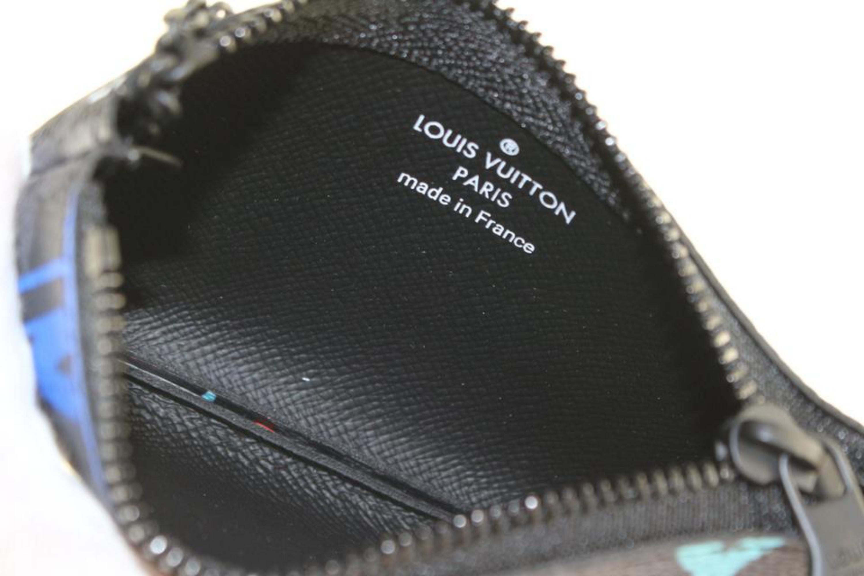 Louis Vuitton Black Monogram Eclipse Graffiti Key Pouch Pochette Cles 2LVJ1028 3