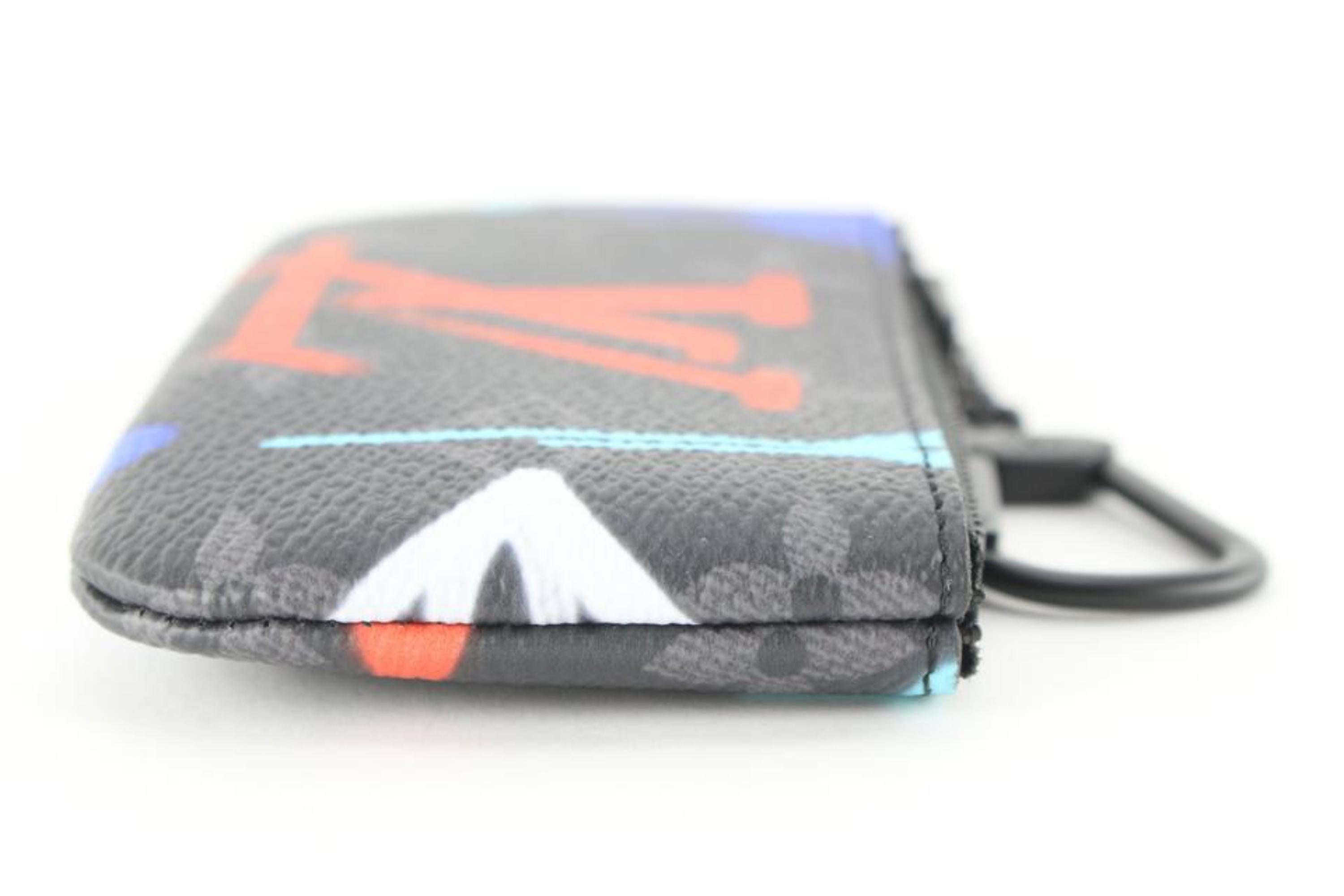 Louis Vuitton Black Monogram Eclipse Graffiti Key Pouch Pochette Cles 2LVJ1028 4