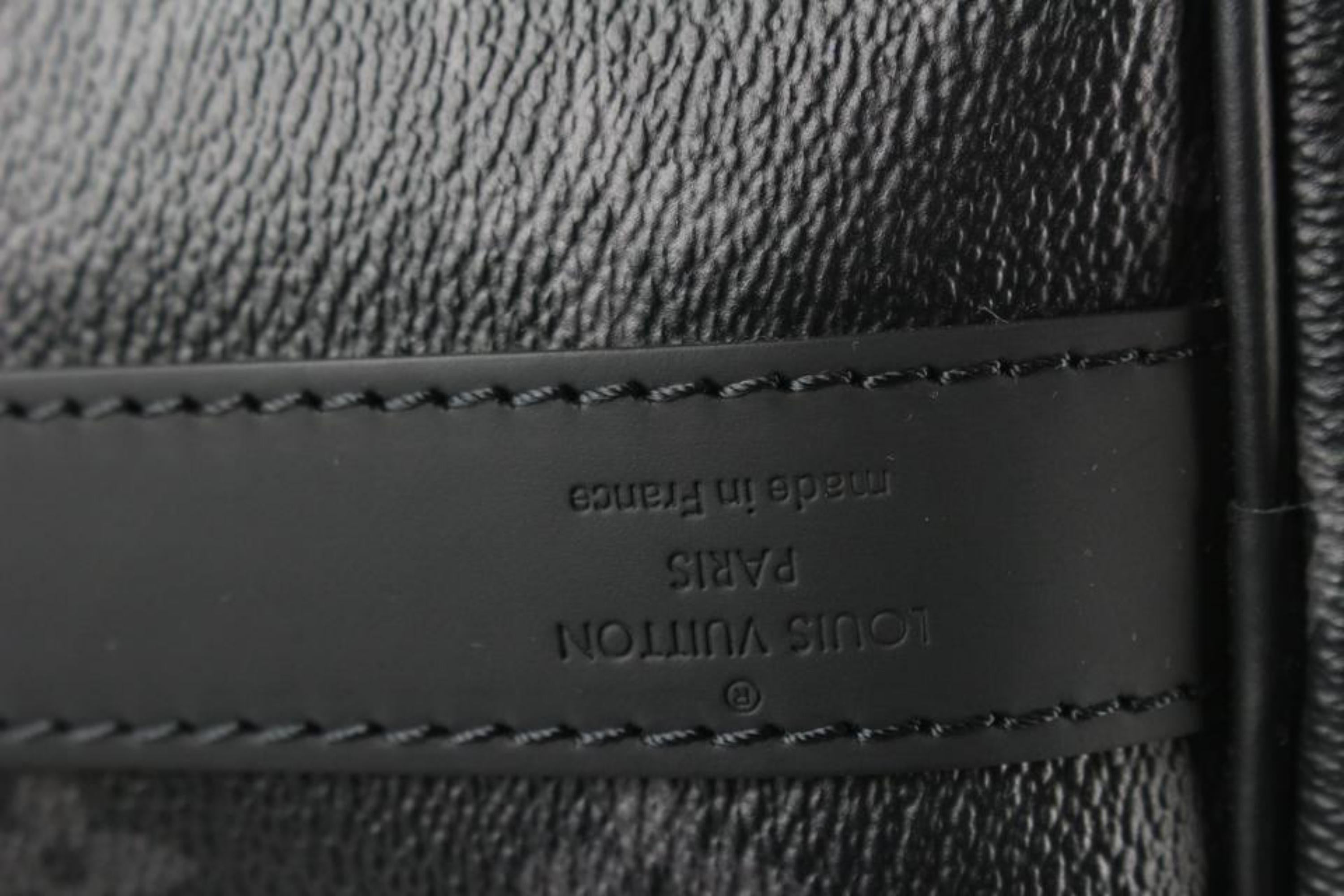Louis Vuitton Black Monogram Eclipse Keepall Bandouliere 45 Duffle with Strap 2L For Sale 6