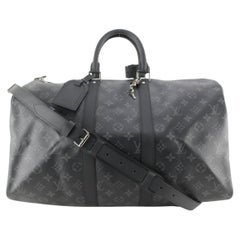 Louis Vuitton Black Monogram Eclipse Keepall Bandouliere 45 Duffle with Strap 63