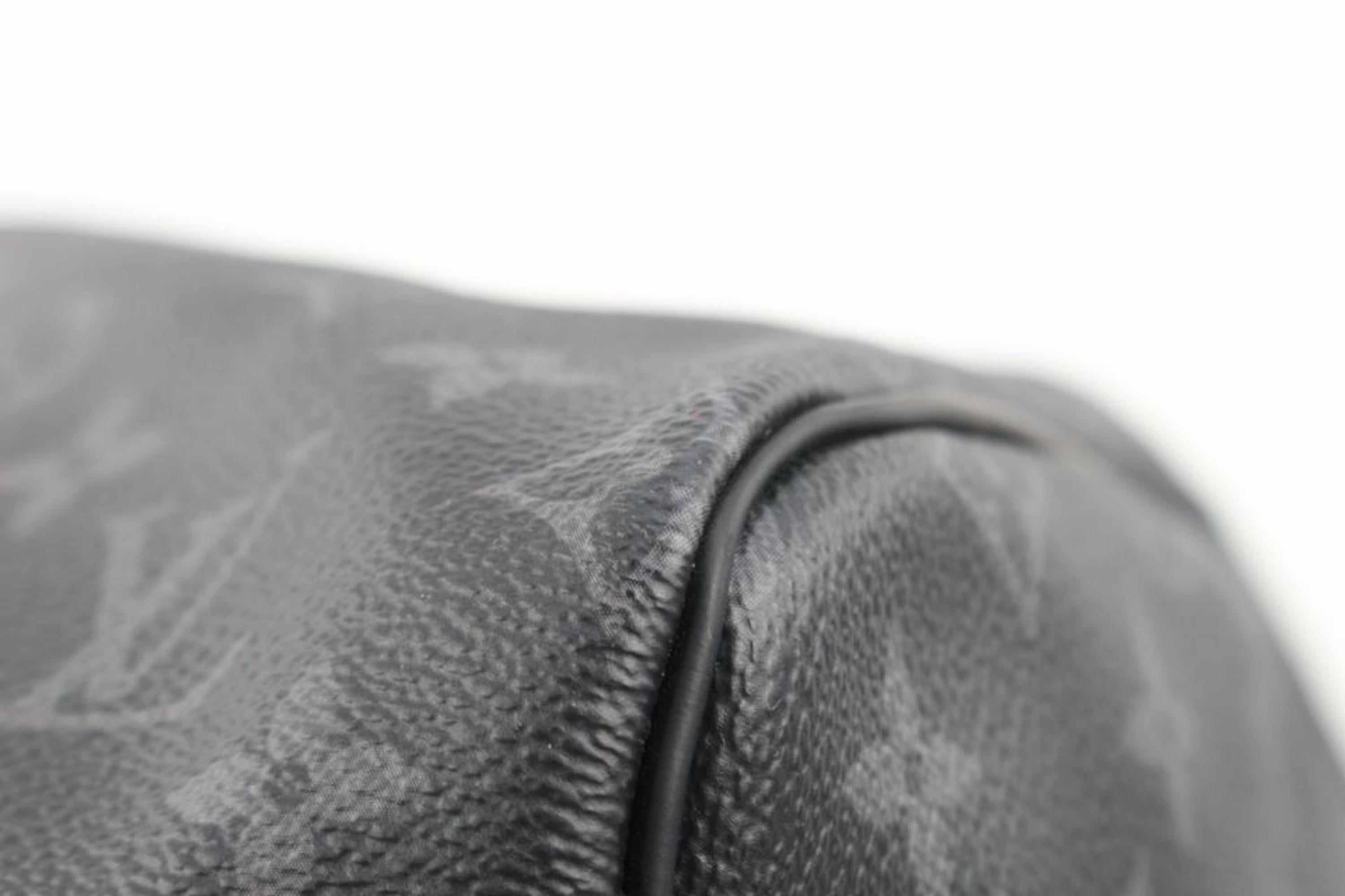 Women's Louis Vuitton Black Monogram Eclipse Keepall Bandouliere 55 Duffle Bag Strap 39L For Sale