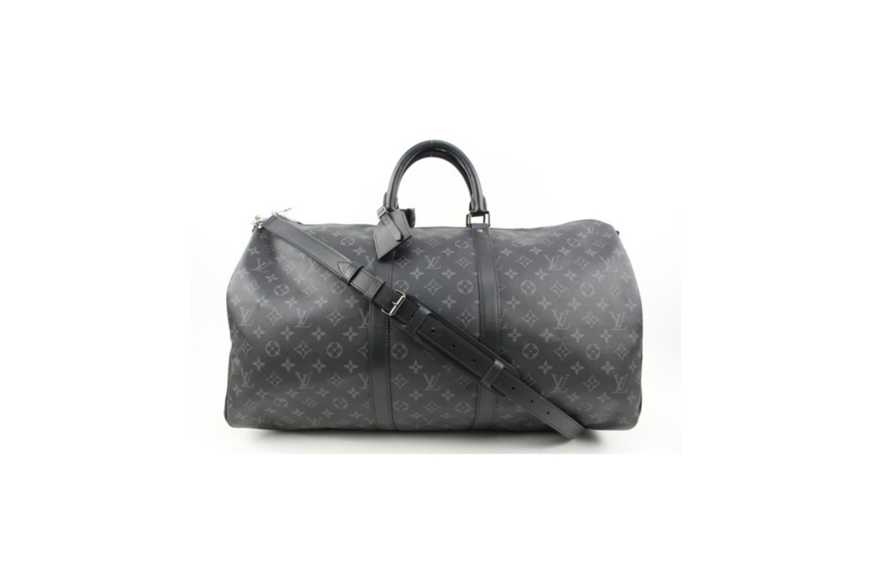 Louis Vuitton Black Monogram Eclipse Keepall Bandouliere 55 Duffle Bag Strap 71l