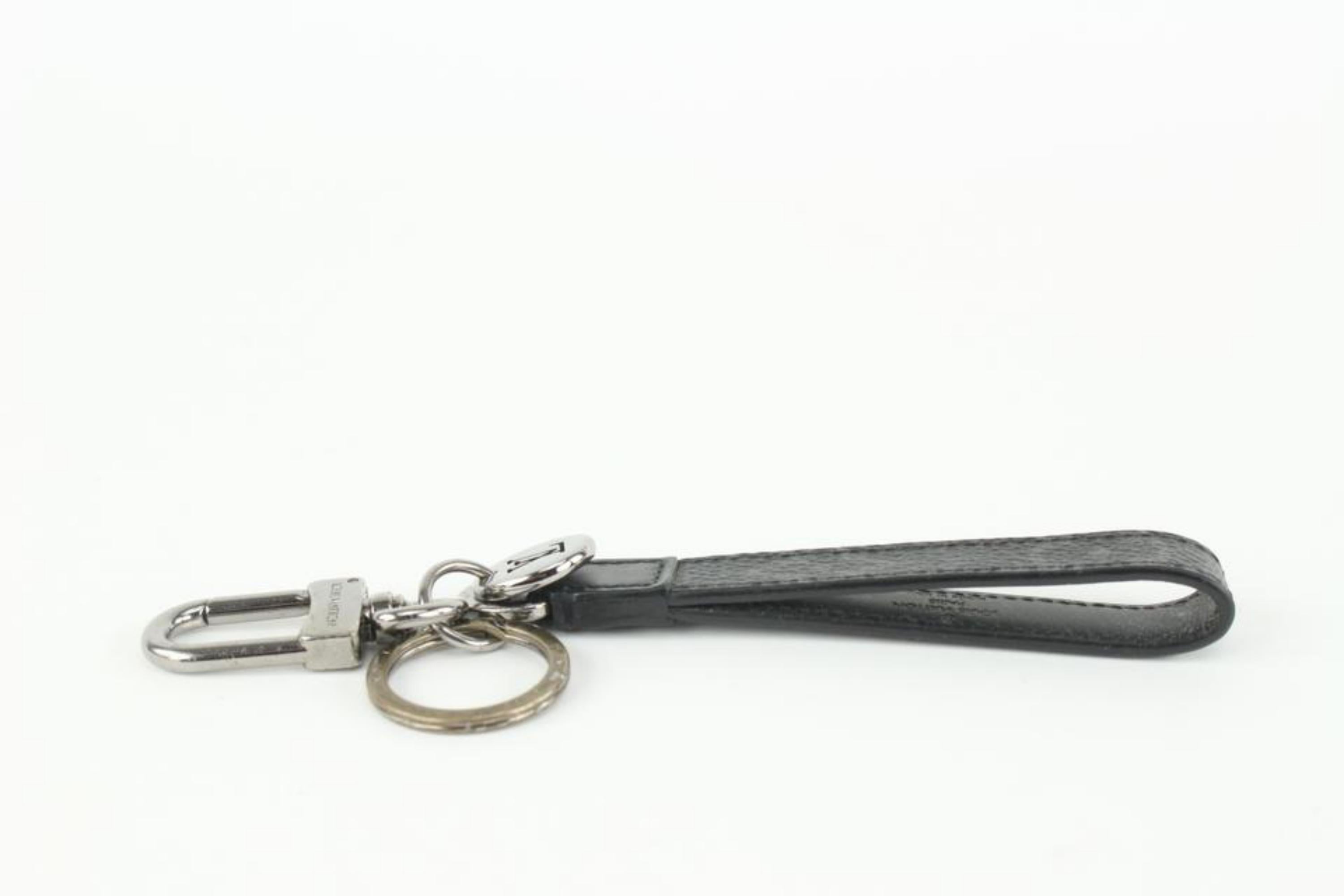 Louis Vuitton Black Monogram Eclipse LV Keychain Poignet Strap Bag Charm 1126lv2 4