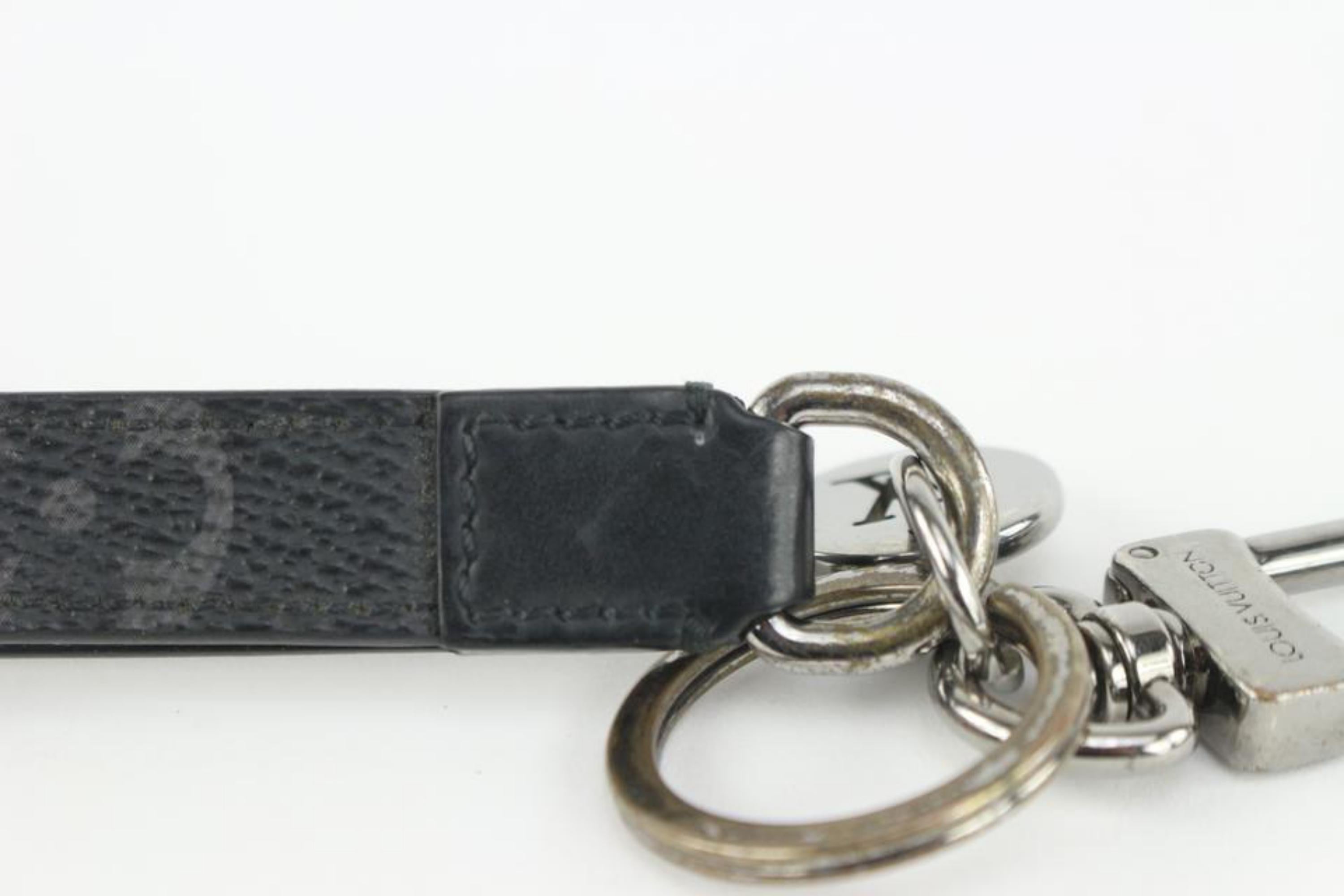 Louis Vuitton Black Monogram Eclipse LV Keychain Poignet Strap Bag Charm 1126lv2 5
