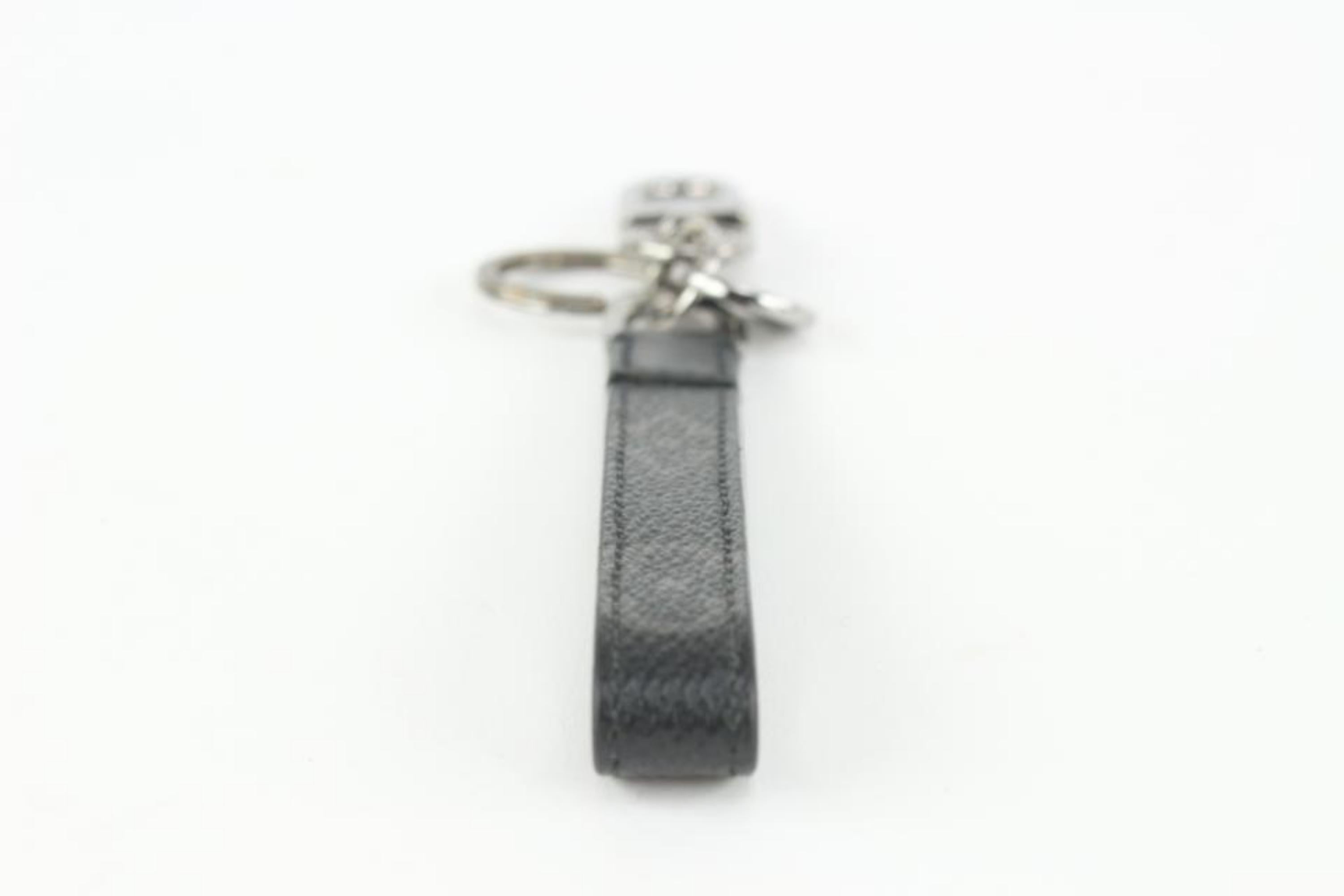 Louis Vuitton Black Monogram Eclipse LV Keychain Poignet Strap Bag Charm 1126lv2 2