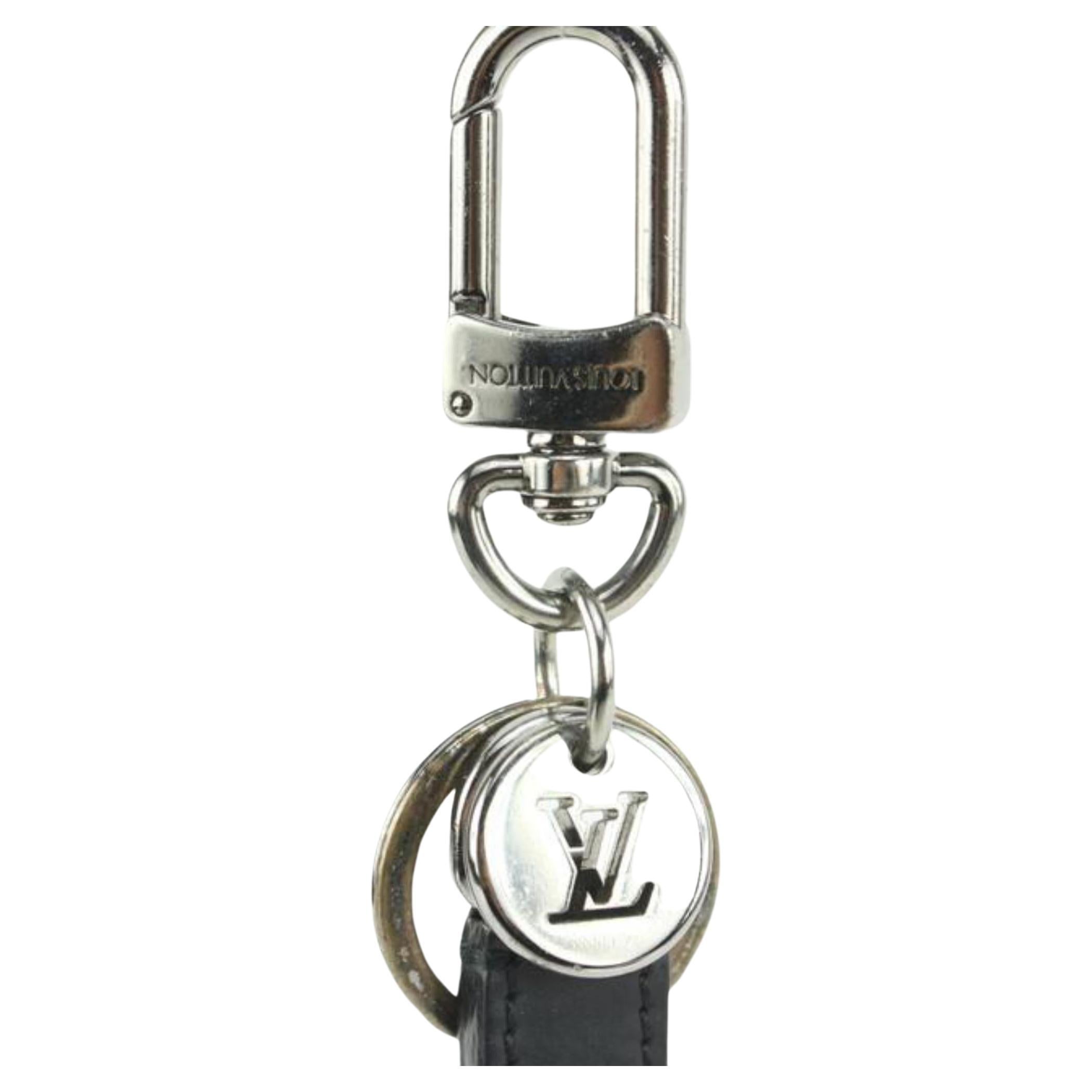 Louis Vuitton Black Monogram Eclipse LV Keychain Poignet Strap Bag Charm 1126lv2