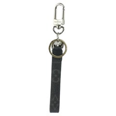 Louis Vuitton Black Monogram Eclipse LV Keychain Poignet Strap Bag Charm 7L1012