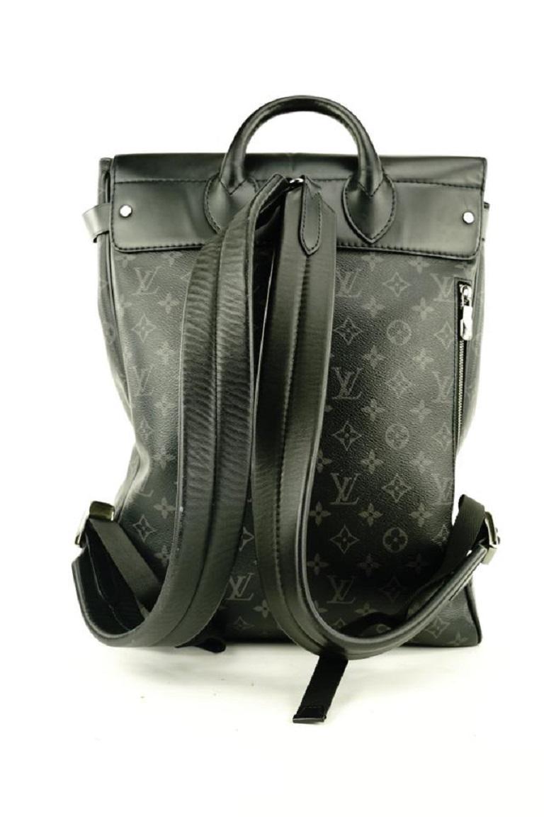 Women's Louis Vuitton Black Monogram Eclipse Steamer Backpack 624lvs316