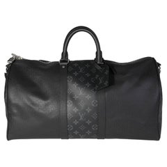 Louis Vuitton Black Monogram Eclipse Taigarama Keepall Bandoulière 50