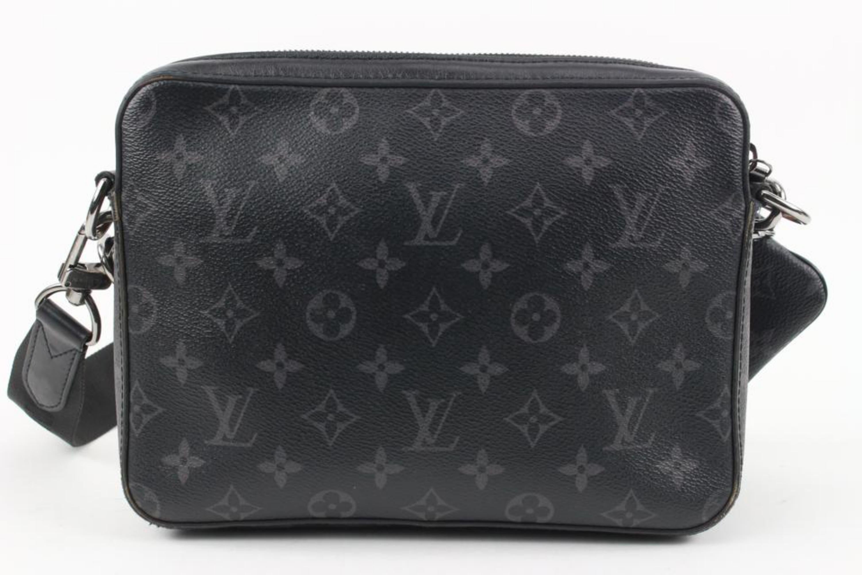 Women's Louis Vuitton Black Monogram Eclipse Trio Messenger Crossbody Bag 114lv3 For Sale