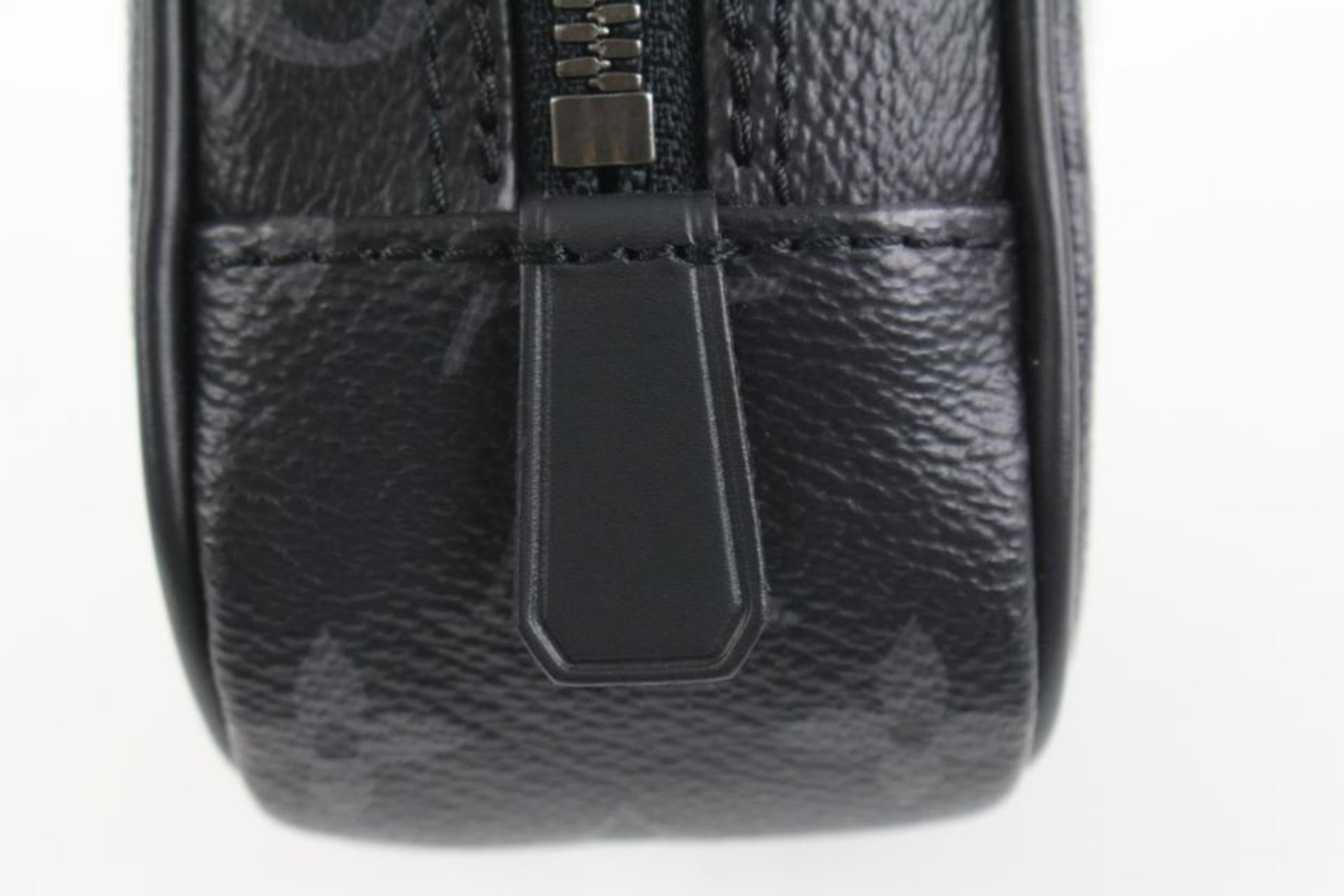 Louis Vuitton - Pantalon noir monogrammé Eclipse Trousse PM Poche de toilette Dopp 52lz44 5