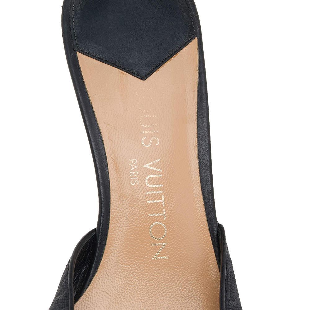 Louis Vuitton Black Monogram Embossed Canvas Slip On Mules Size 37.5 3