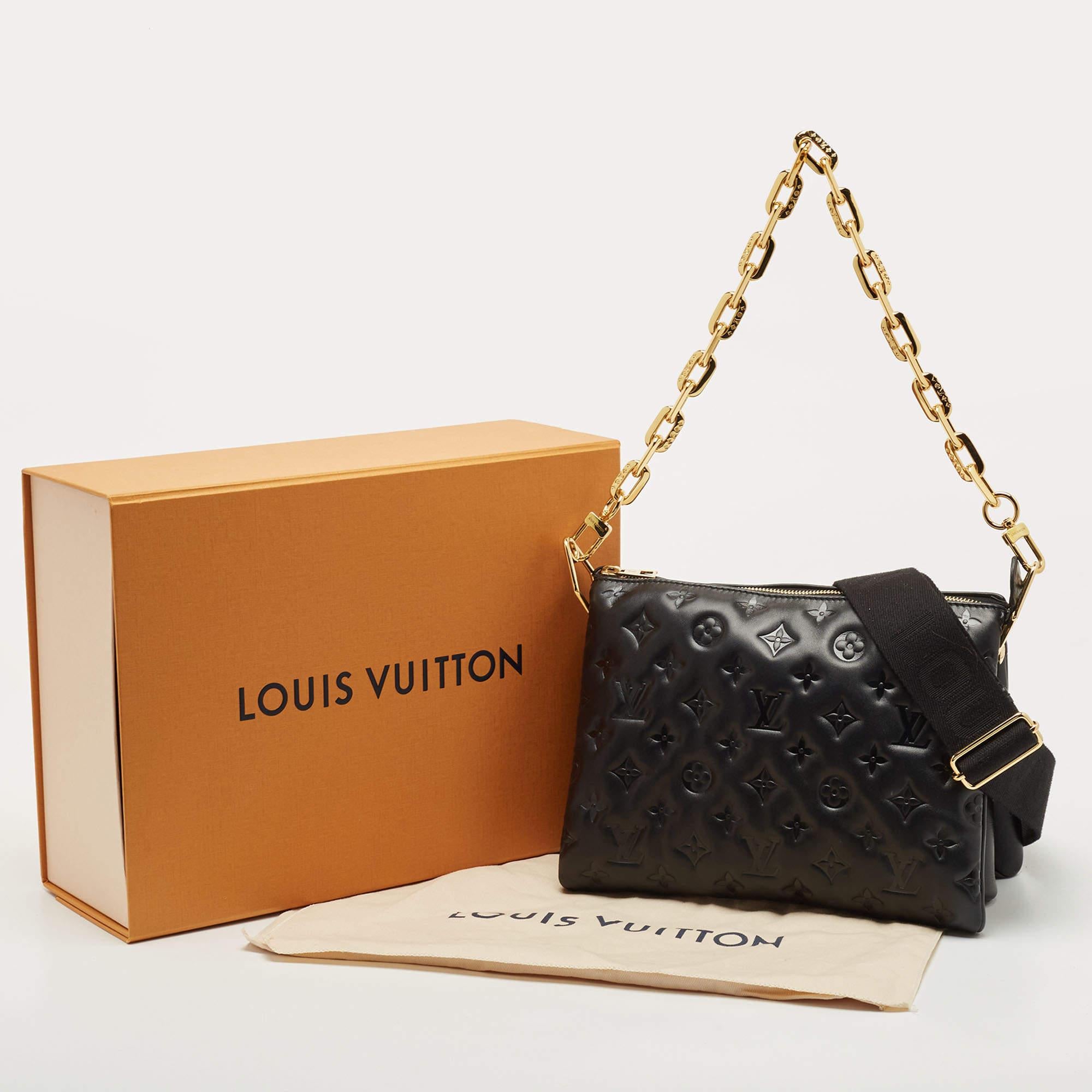 Louis Vuitton Black Monogram Embossed Coussin PM Bag 7
