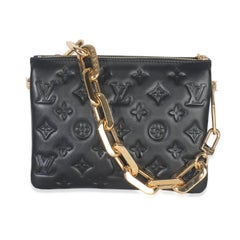 Louis Vuitton Black Monogram Embossed Lambskin Coussin BB