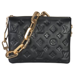 Louis Vuitton Black Monogram Embossed Lambskin Coussin BB