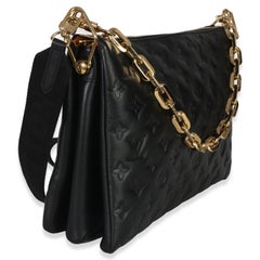 Louis Vuitton Black Monogram Embossed Lambskin Coussin MM