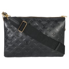 Louis Vuitton Black Monogram Embossed Lambskin Coussin MM