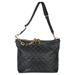 Louis Vuitton Black Monogram Embossed Lambskin Coussin MM Hobo