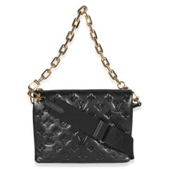 Louis Vuitton Black Monogram Embossed Lambskin Coussin PM