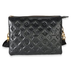 Louis Vuitton Black Monogram Embossed Lambskin Coussin PM