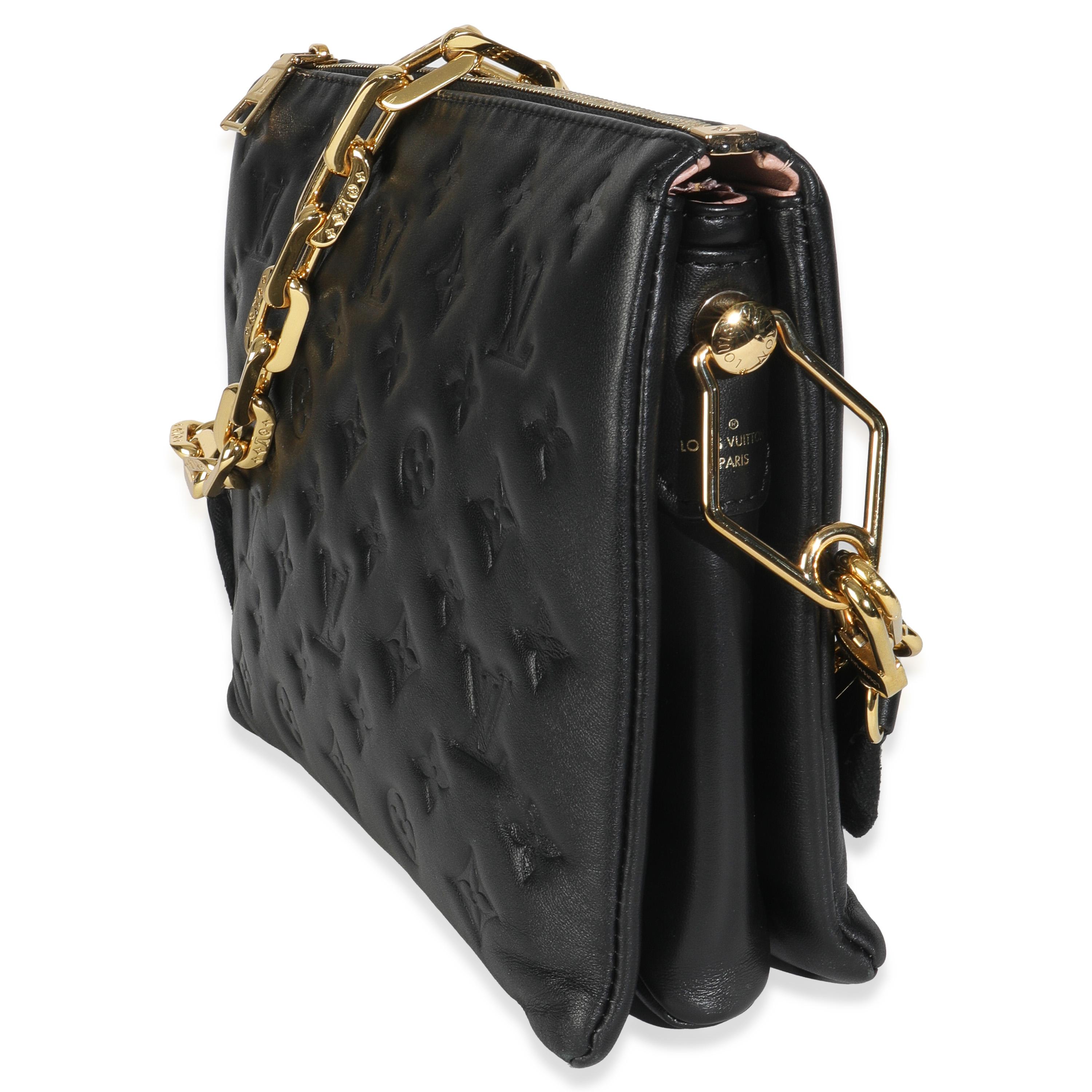 Louis Vuitton Black Monogram Embossed Lambskin Coussin PM Bon état - En vente à New York, NY